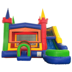 modular modern rainbow inflatable water slide bounce combo