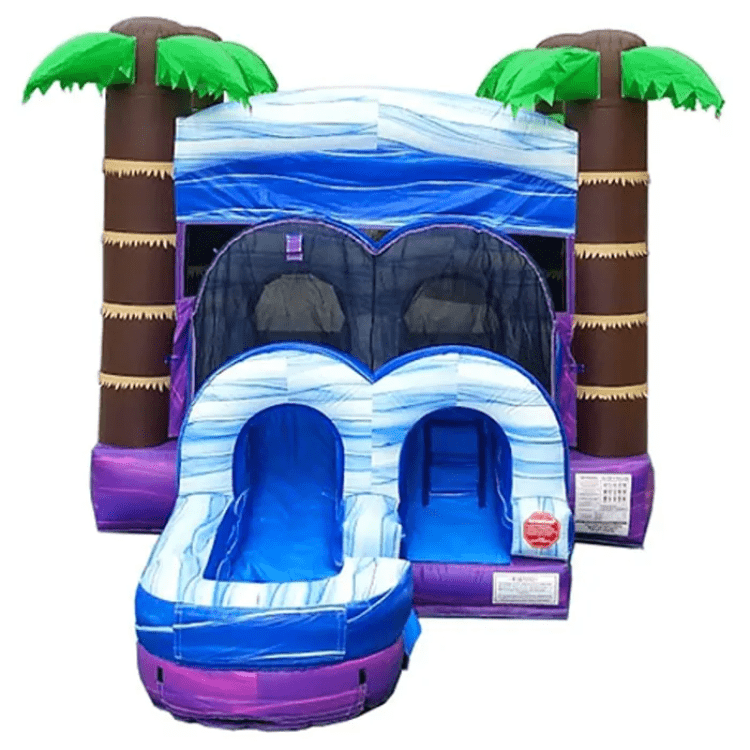 kids tropical water slide bounce house