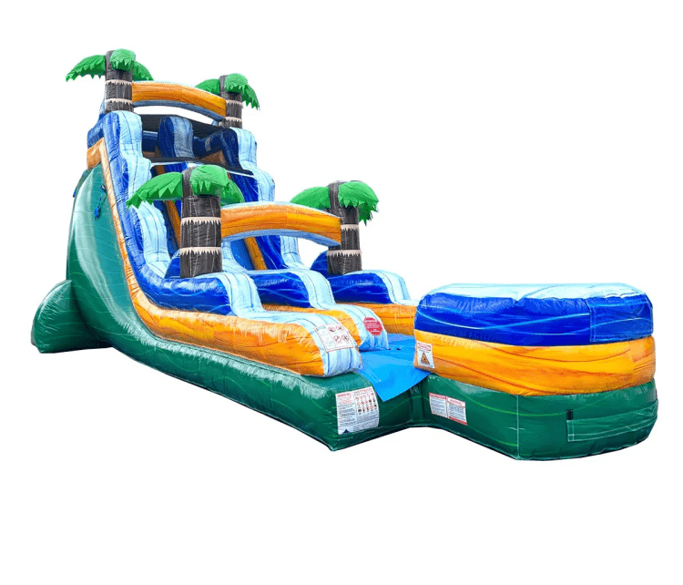 tropical green  marble water slide