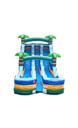 1520Green20Tropical20Marble20Double20Bay20WetDry20Inflata 3 15' Green Tropical Marble Double Bay Slide